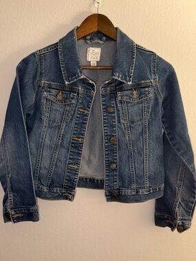 Place Light Blue Denim Jacket with Pink Heart Detail